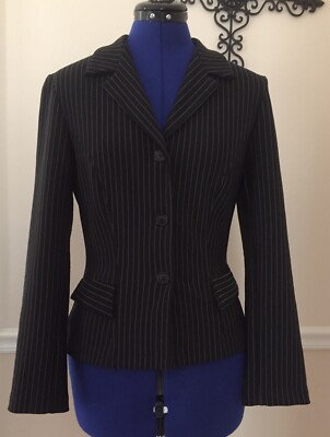 E.C.E.G. Jacket Blazer Black Stripe Size S