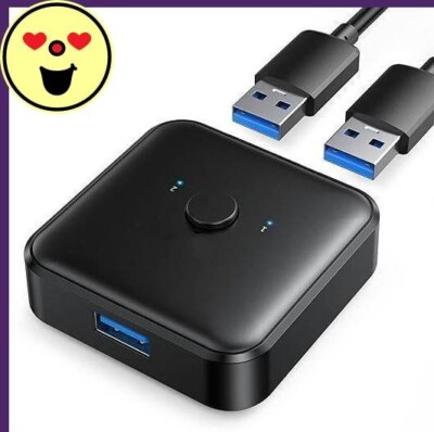 Selector de interruptor USB 3.0, conmutador USB  1 entrada 2 salidas.2024.