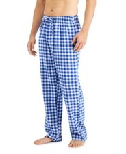 Club Room Men's Flannel Print Pajama Pants in Navy Gingham-2XL