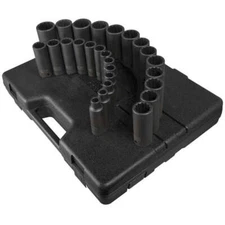Sunex Tool  2827 1/2" Dr. 12 Pt. 26 Pc. Metric Deep Impact Socket Set