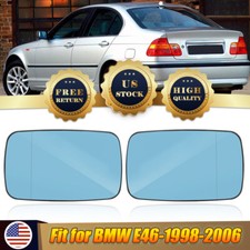 Pair Side mirror glass For BMW E46 320i 330i ...