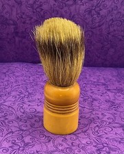 Vintage Badger Hair Shave Brush Set In Rubber Butterscotch