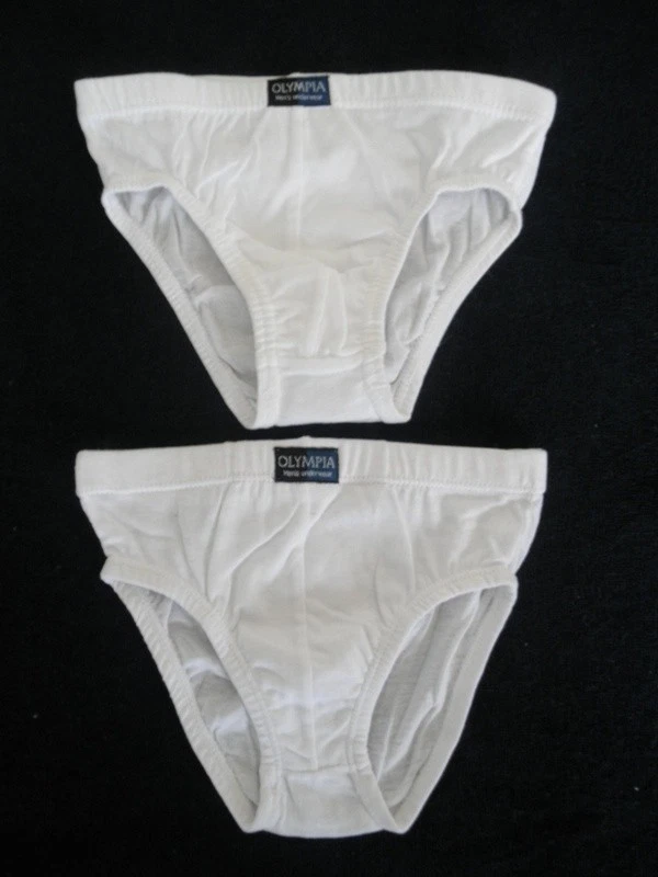 LOT DE 2 SLIPS GARCON AGE 2/3 ANS MARQUE OLYMPIA COULEUR BLANC 100% COTON - Photo 1/1