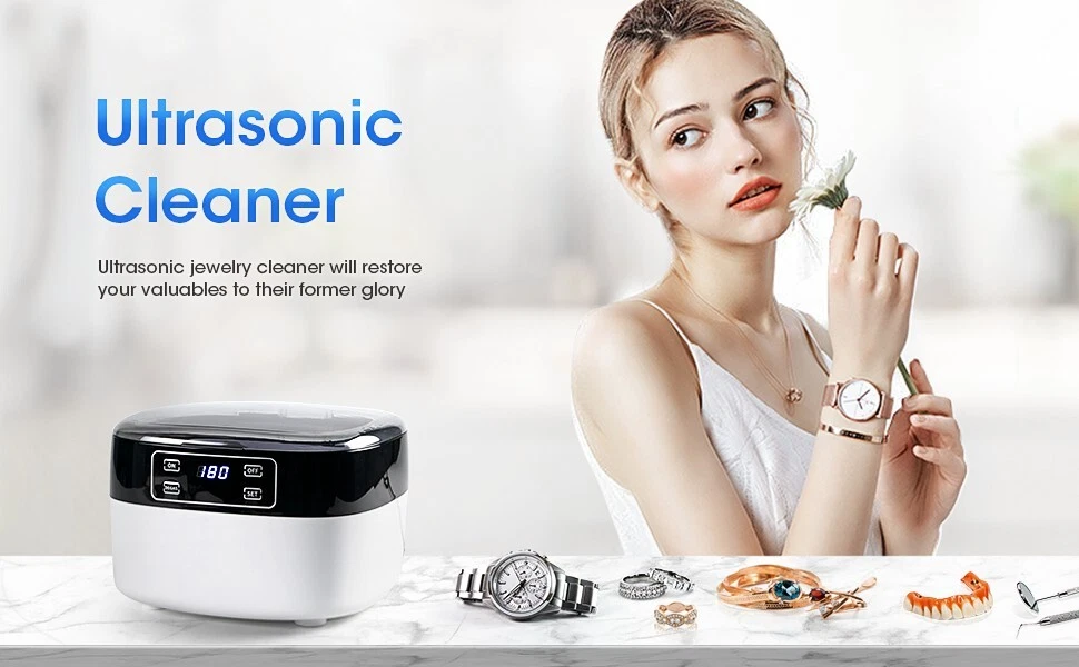 45khz Professional Ultrasonic Jewelry Cleaner Machine 25oz Stainless Steel Tank