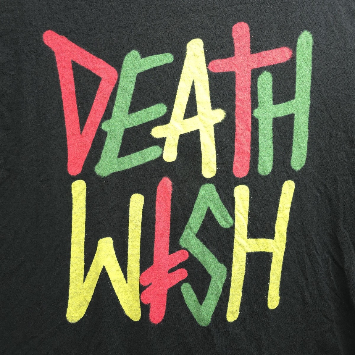 VTG Deathwish Skateboards Shirt XL Black Graffiti Deathstack Y2K