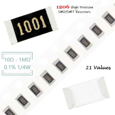 Ristencia SMD de 100, 0603, 1%, 0R ~ 10M, 1/16W, 0, 1, 10, 100, 150