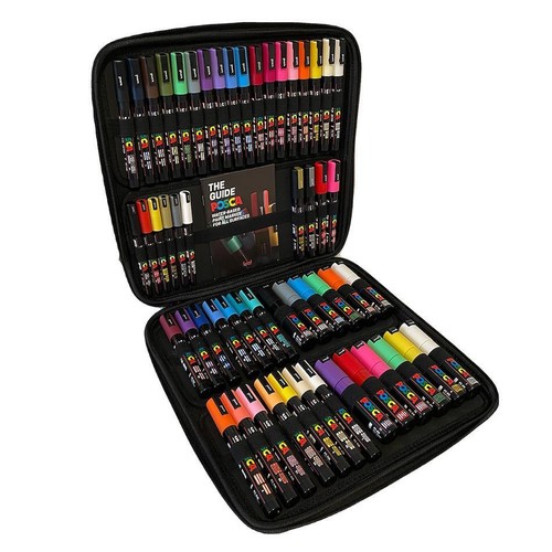 Posca Full Set 29 Acrylic Paint Pens Reversible Medium Point Pen Tips Posca Pens Acrylic Paint Markers Rock Painting Fabric Glass Paint Metal