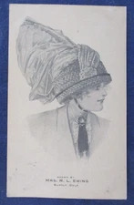 ca1910 Supply Oklahoma Mrs R L Ewing Store Opening Adv Postcard Pretty Girl Hat