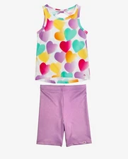 NWT Size 12 girls APPAMAN 2pc Set HAZEL Hearts Top & Metallic Bike Shorts