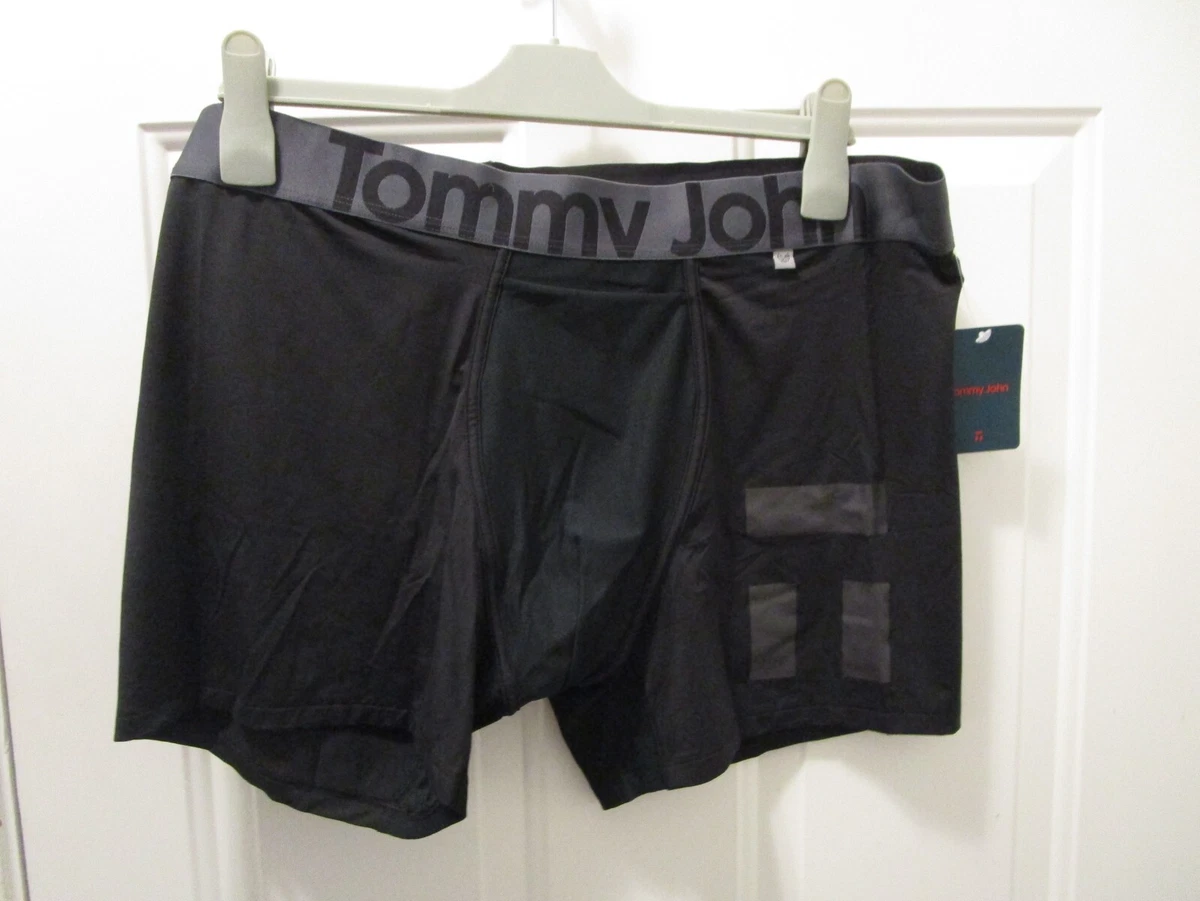 TOMMY JOHN 360 SPORT HAMMOCK POUCH 4 BOXER BRIEF TRUNK IN BLACK