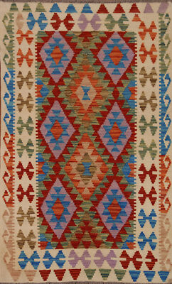 Dual-Sided Kilim Kelim Rugs Flatweave Wool Carpet 3x5 ft