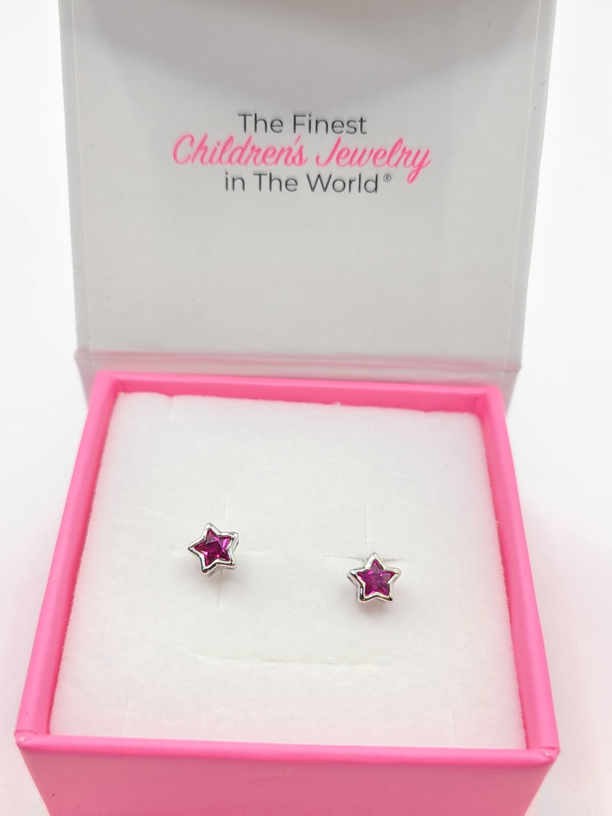 In Season Jewelry Ruby Star Sterling Silver Screwback Earrings