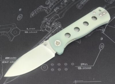 QSP Canary Folder 14C28N Stahl Linerlock G10 Jade Stonewashed Taschenmesser