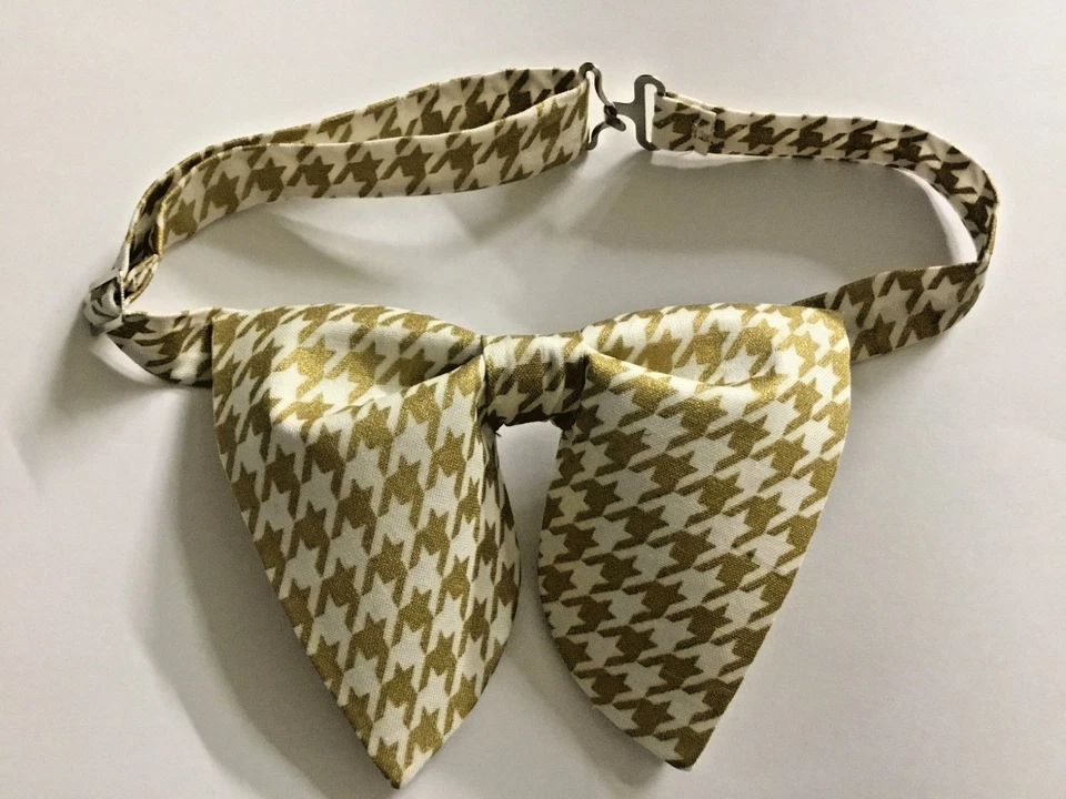 Pajarita de gallo dorada/blanca de gran tamaño estilo vintage años 70 boda graduación regalo Foto 3 de 3