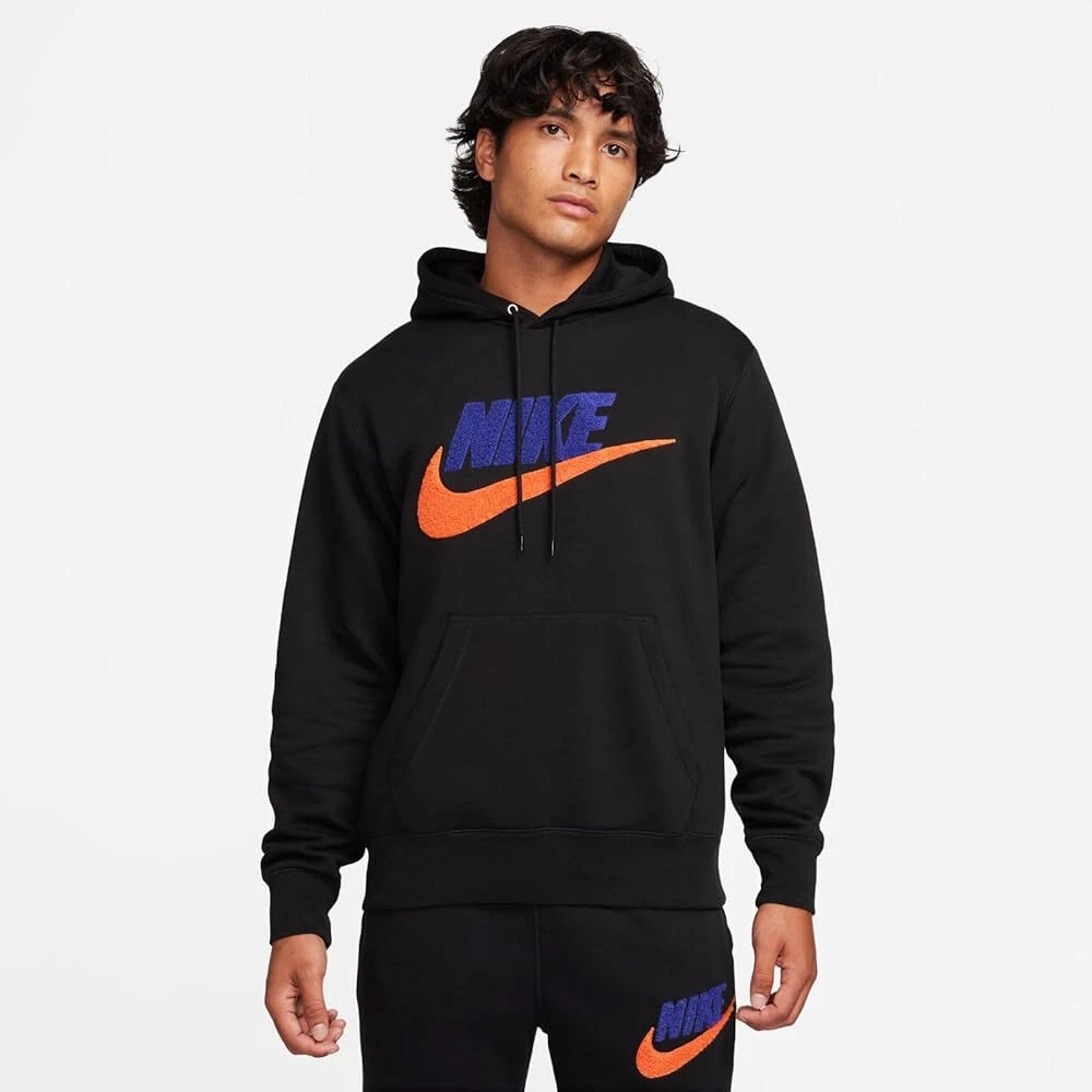 Mens Nike Gym Athletic Chenille Club Hoodie Hooded Sweatshirt Pullover New - product detail image 1