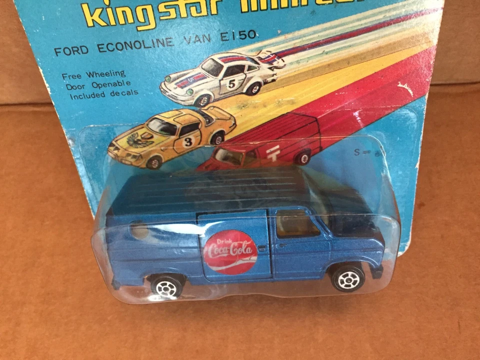 VINTAGE KING STAR MINI CAR 206 DIE-CAST COCA-COLA COKE FORD ECONOLINE VAN KOREA - Image 3 of 4