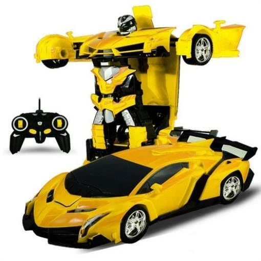 Coche Electrico Para Niños Auto Transformación Robot Juguete + Control  Remoto RC