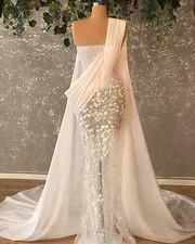 Sexy Mermaid Wedding Dresses Strapless One Shoulder Sleeveless Bridal Gowns