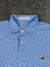 Peter Millar Featherweight Polo Shirt Mens M Cocktail Cards AOP Lost Tree Golf