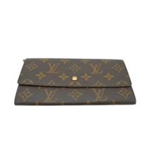 Portafoglio lungo Louis Vuitton vintage in tela Monogram marrone con patta