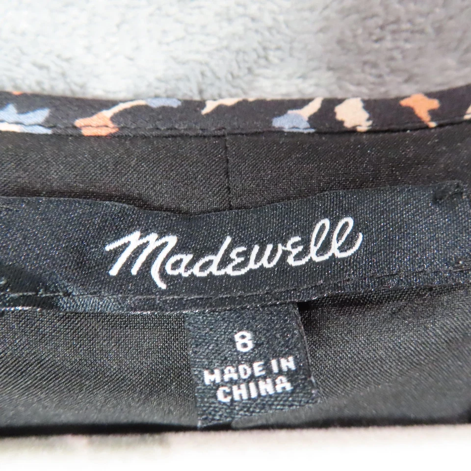 Vestido MADEWELL Mujer 8 Negro Rosa Azul Seda Boho Borla Volantes Dobladillo Forrado Foto 4 de 4