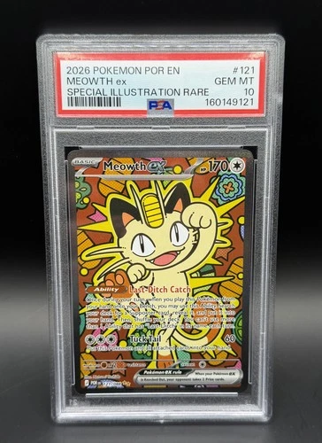PSA10 Meowth EX 121/088 Me03: Perfect Order SIR Pokemon