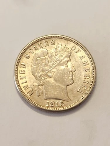 1915 UNC+++ Real Beauty Barber Dime Scarce