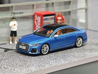 JKM 1:64 Blue S8 L D5 Luxury Sedan Sports Model Diecast Metal Car