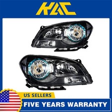 Pair Of Headlight Assembly For 2008-2012 Chevrolet Malibu Halogen Black Housing
