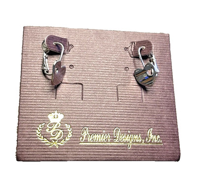 Premier Designs New Silvertone Heart Dangle/Drop Pierced Earrings