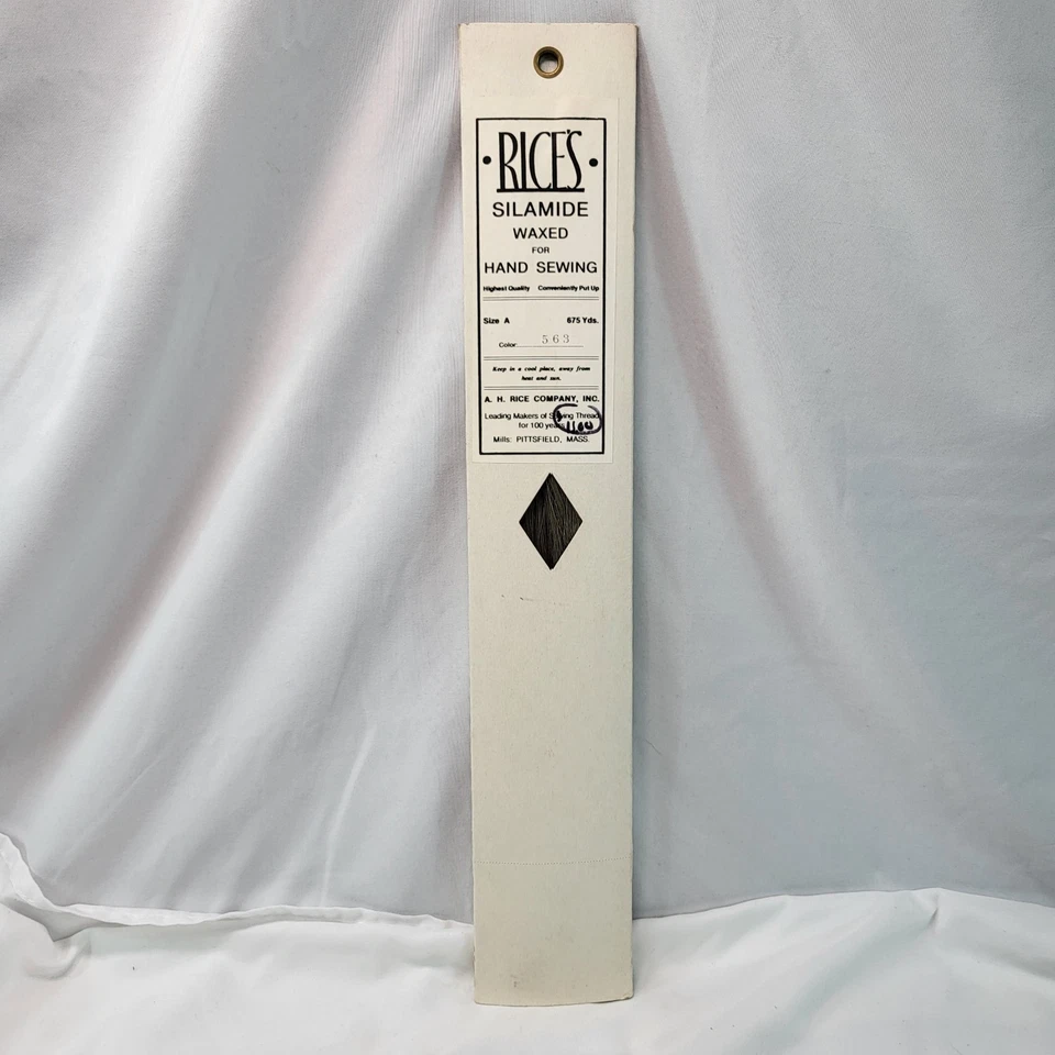 Rice’s Silamide Waxed Hand Sewing Thread Dark Gray 451 Size A 675 Yds Vintage - Image 2 of 4