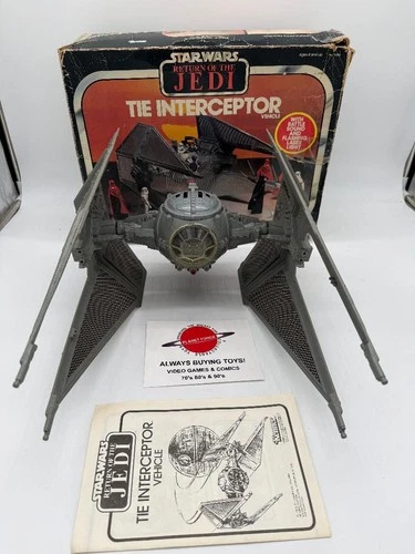 1983 Tie Interceptor Complete w/ Box Vintage ROTJ Star Wars Kenner Vehicle