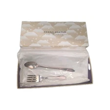 Reed & Barton For Children Gift INFANT FEED SPOON 6"  And Fork NIB SEALED 