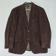 Dockers Men's Sport Coat Blazer Two Button Dark Brown Corduroy Cotton Size 46R