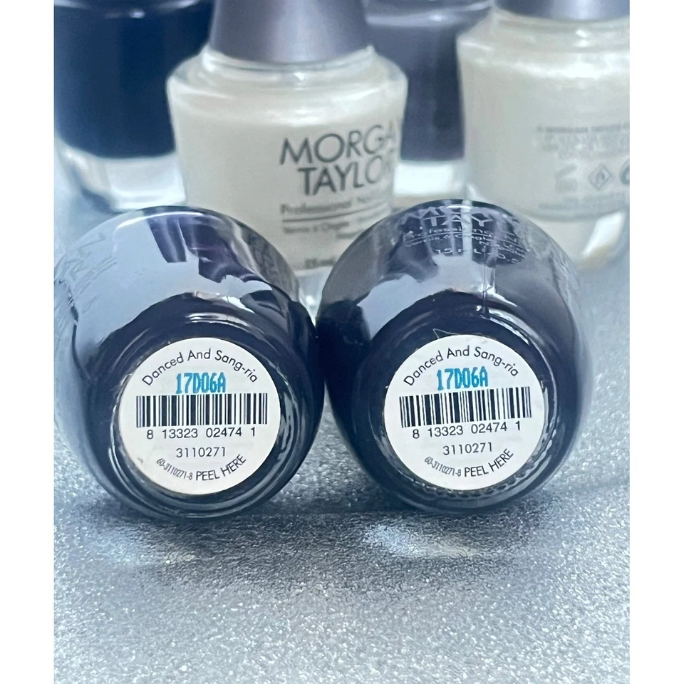 Juego de 10 esmaltes de uñas Morgan Taylor colores - azul, gris, blanco - nuevo Foto 4 de 4