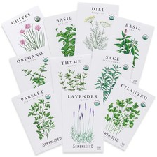 Sereniseed Certified Organic Herb Seeds 10Pack   Non GMO, Heirloom   Seed Sta...