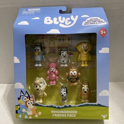 BLUEY Neighborhood Friends 8 Figure Pack Bingo Lucky Judo Missy Muffin Coco New