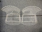 Pair AUTHENTIC early KNOLL Harry BERTOIA White WIRE Children's CHAIRS — photo 1