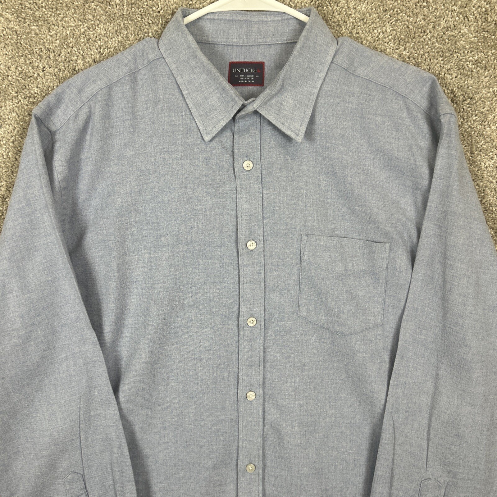 UNTUCKit Solid Blue Shirt Button Long Sleeve Men'… - image 3