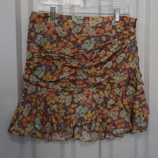Veronica Beard Womens Lyndsay Mini Skirt Floral Ruffle Pleated Size 10 Girly