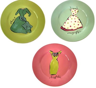 Vintage Rosanna ''TRES CHIC DRESS'' Lunch Plates Ladies Paris Fashion 8''