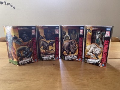 Transformers Kingdom Set of 4 Dinobot, Optimus Primal, Rhinox, Tigatron - MISB