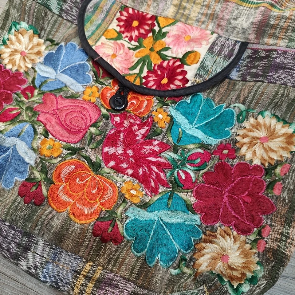 Большой цветочный вышитый Hobo сумочки легкий клетку через плечо слинга богемное сумка - Изображение 2 из 4