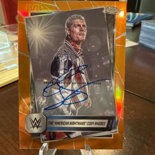 "The American Nightmare" Cody Rhodes 2025 Topps Chrome WWE Orange Auto 16/25