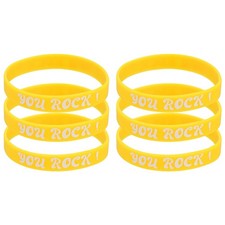 6Pcs You Rock Wristbands for Motivation, Yellow