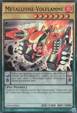 YuGiOh Metallfose-Volflamme OP04-DE004 Super Rare Excellent unl.