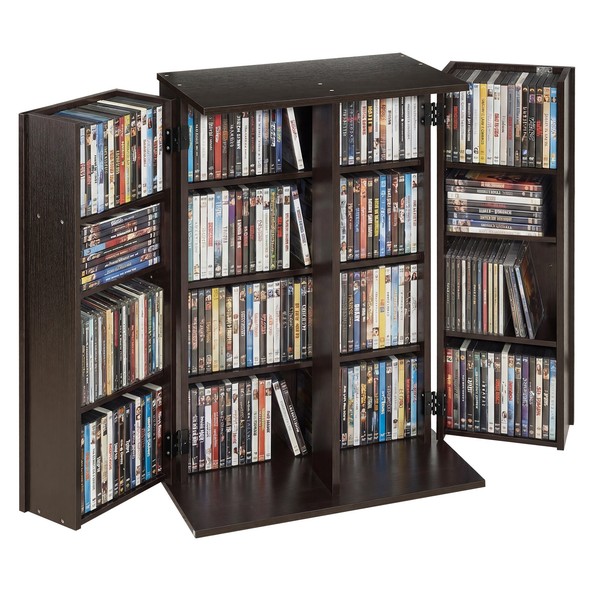 Vevor Medienregal 4-Ebenen Cd Dvd-Regal 16 FäCher Schrank 610X368X846Mm Braun-image