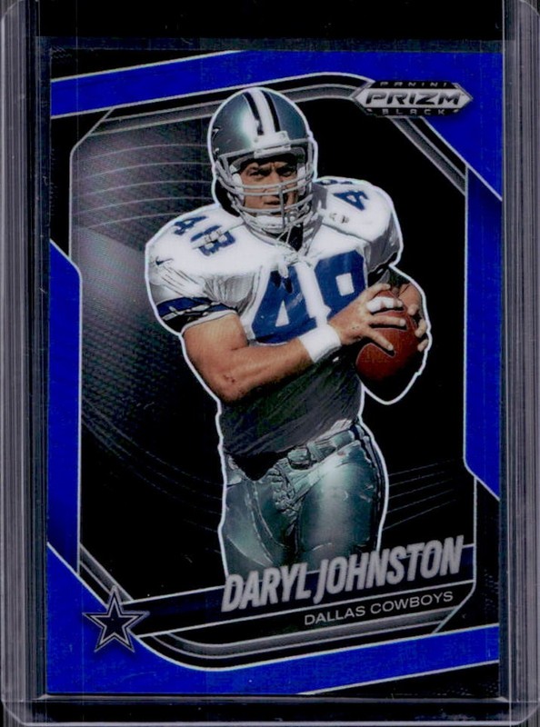 2025 Panini Prizm Black Daryl Johnston Blue #/199 Cowboys