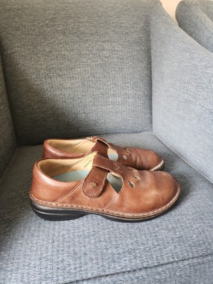 Finn Comfort Women's Tofino Brown Leather Mary Jane Shoes Size 38 US 7.5