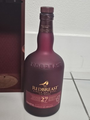 Redbreast 27 Years Irish Whiskey Empty Bottle With Wooden Box 750 Ml